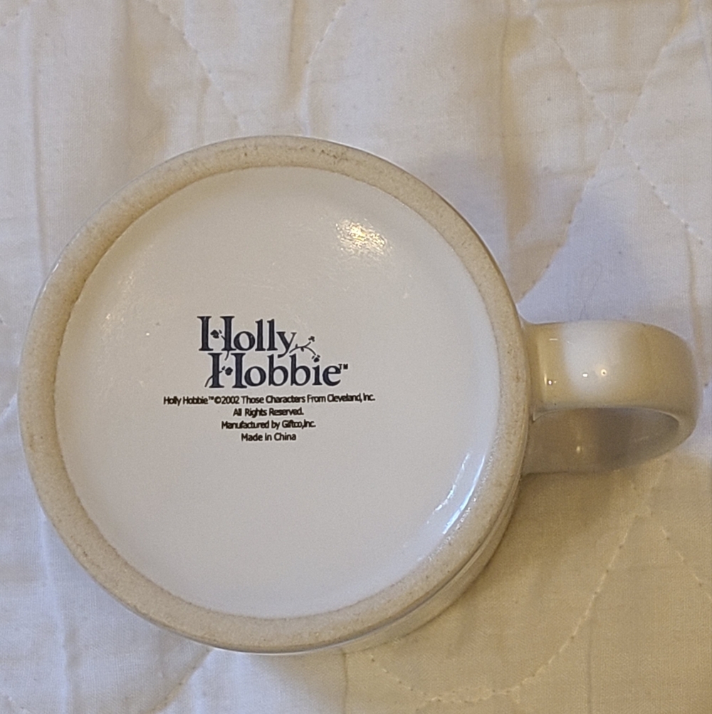 Vintage Holly Hobbie Mug 2002 "Start Each Day In A Happy Way" Blue & White - Picture 6 of 10